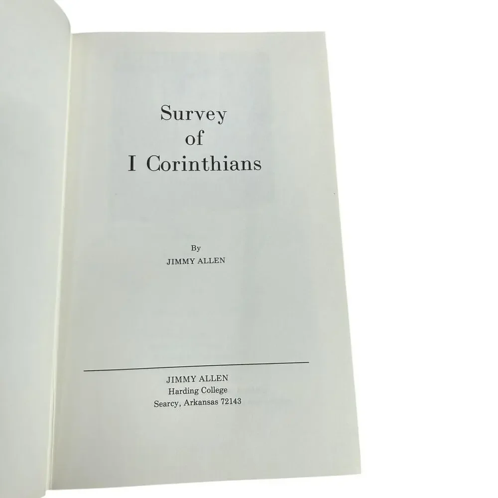 Survey of the First Corinthians Jimmy Allen 1975 Hardcover Bible Study